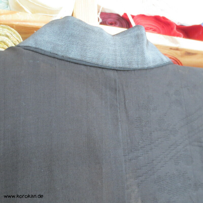 schwarz überfärbter Hanf Drehergewebe Juban Kimono