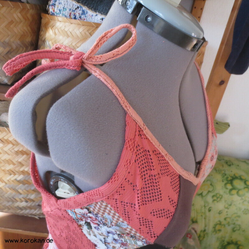 Jersey Patchwork Sommer Top diagonale Karos