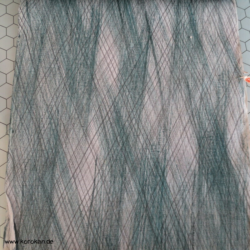 diagonalem Netzmuster Seiden Krepp Kimono Tanmono