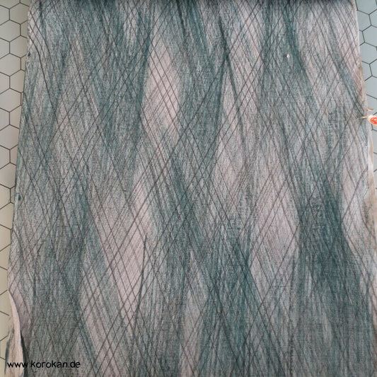 diagonalem Netzmuster Seiden Krepp Kimono Tanmono