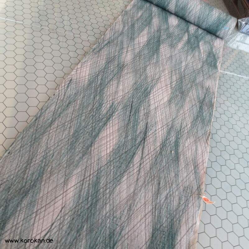 diagonalem Netzmuster Seiden Krepp Kimono Tanmono