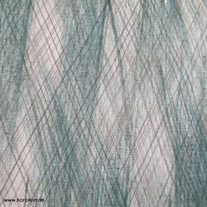 diagonalem Netzmuster Seiden Krepp Kimono Tanmono
