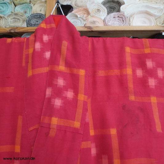 Igeta Kasuri antiker Tsumugi Kimono, nur Material
