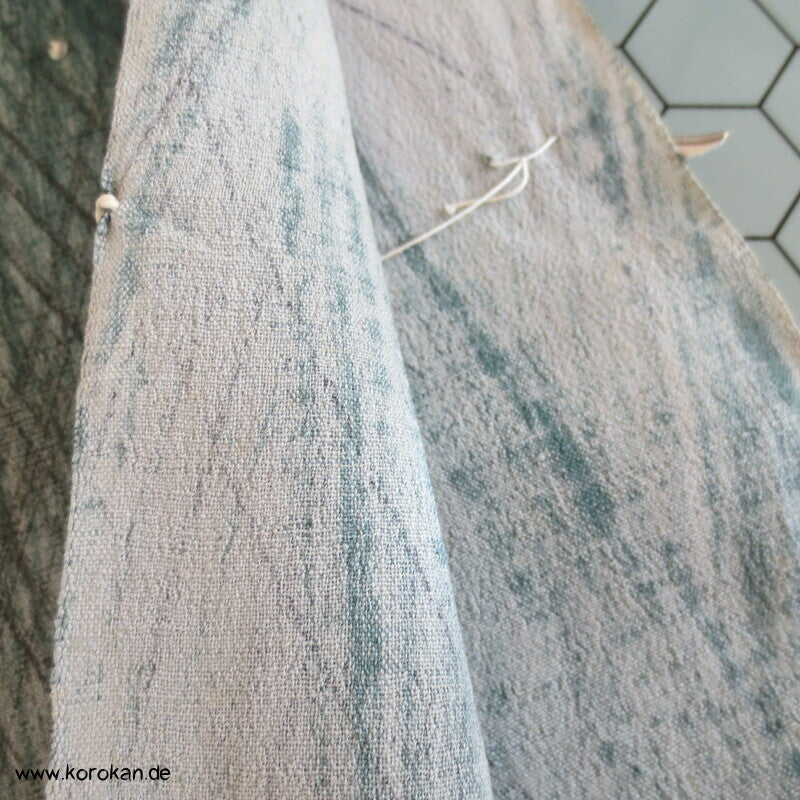diagonalem Netzmuster Seiden Krepp Kimono Tanmono