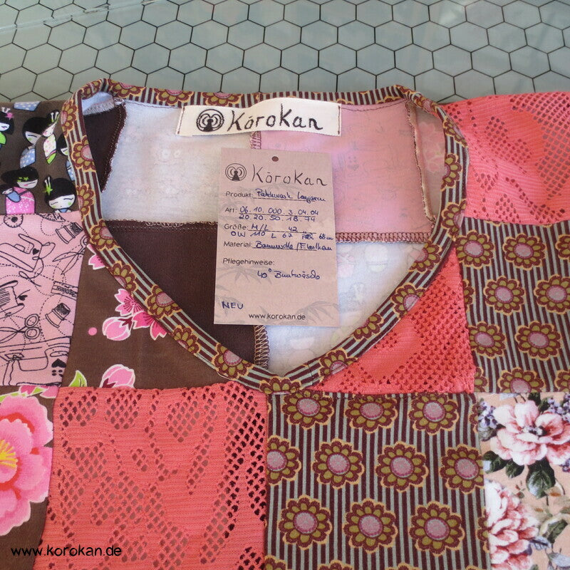 Jersey Patchwork Sommer Langarm T Shirt Karos