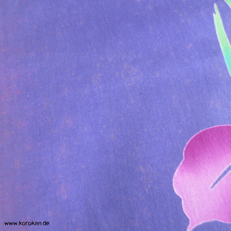Iris auf lila Yukata Kimono Baumwollstoff