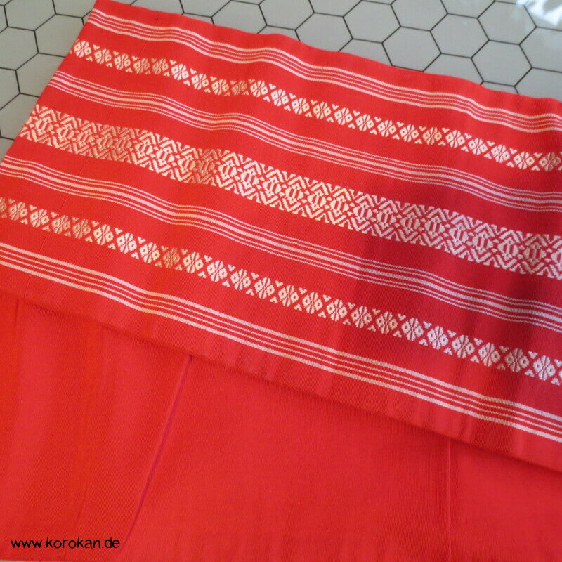 Han Haba Kimono Gürtel rot Hakata Streifen