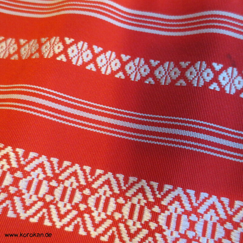 Han Haba Kimono Gürtel rot Hakata Streifen