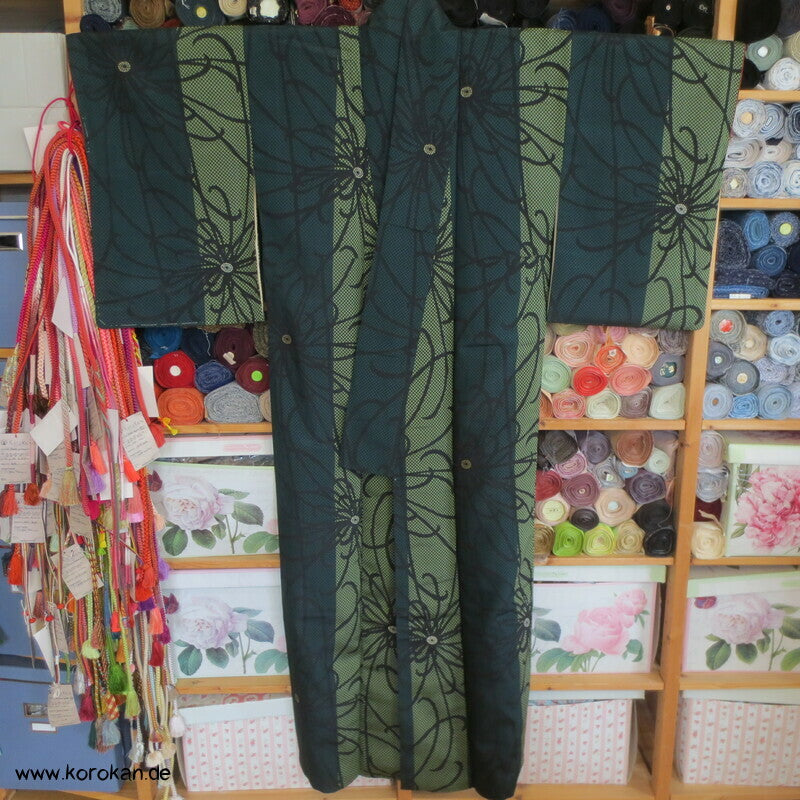 Crazy Chrysanthemen Komon Seiden Kimono, in Jacquardwebung