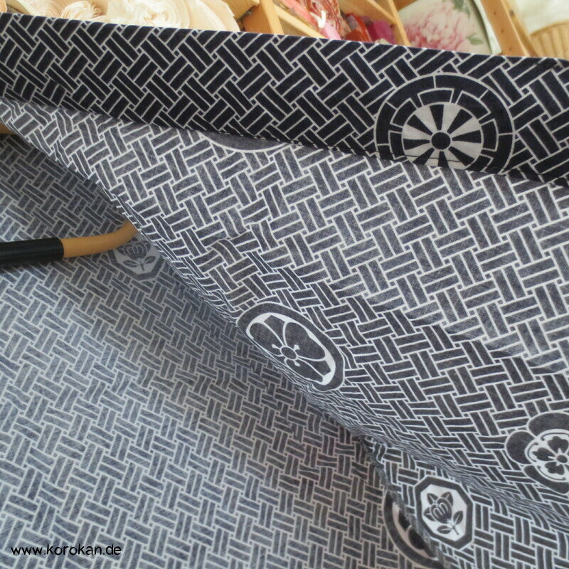 Higaki Flechtmuster Nemaki - Kinder / Jungen Kimono zum Schlafen, Baumwolle