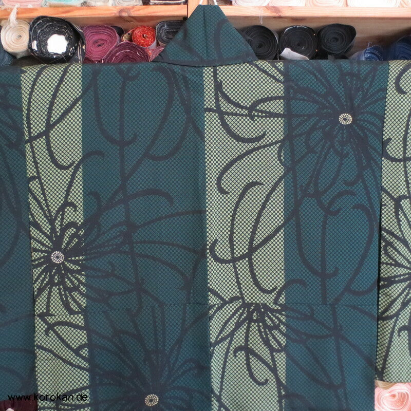 Crazy Chrysanthemen Komon Seiden Kimono, in Jacquardwebung