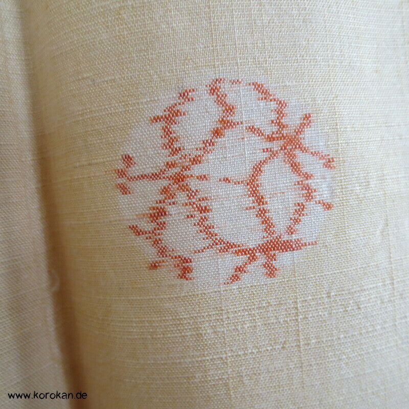 Kreise Kasuri Tsumugi Hitoe ungefütterter Japan Kimono