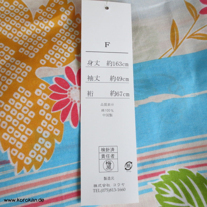 Canoa Yukata Sommer Kimono, reine Baumwolle, neu und originalverpackt