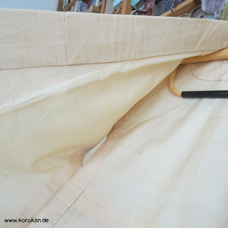 Kreise Kasuri Tsumugi Hitoe ungefütterter Japan Kimono