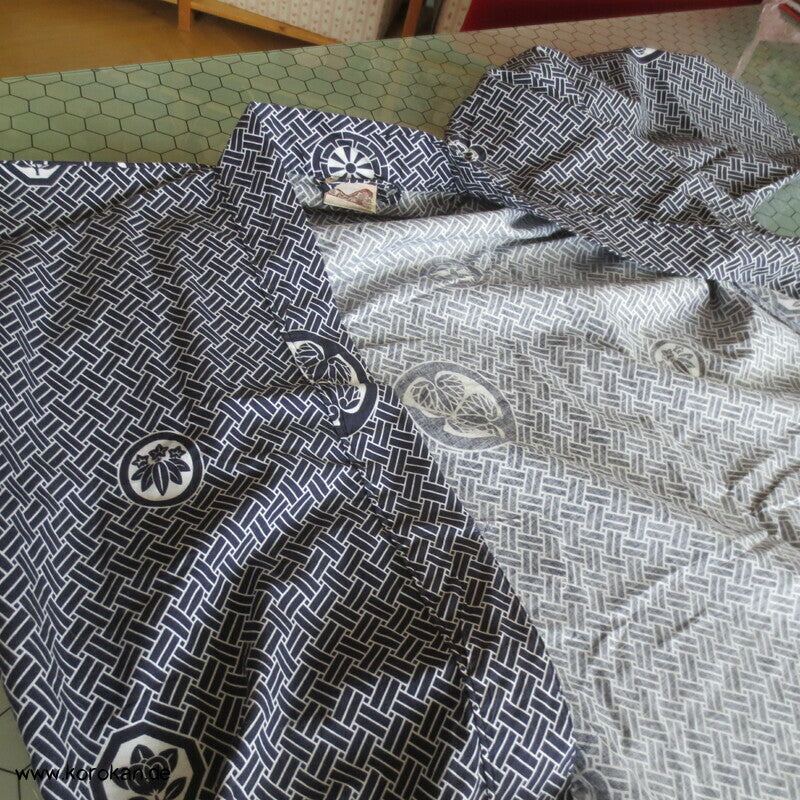 Higaki Flechtmuster Nemaki - Kinder / Jungen Kimono zum Schlafen, Baumwolle