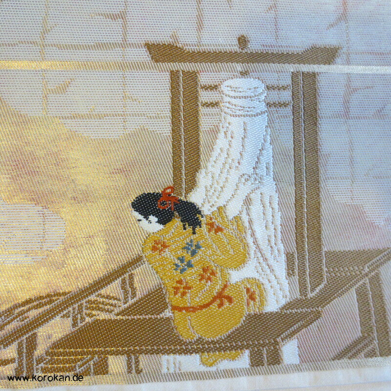 Jacquardwebstuhl Seiden Brokat Fukuro Obi Kimonogürtel