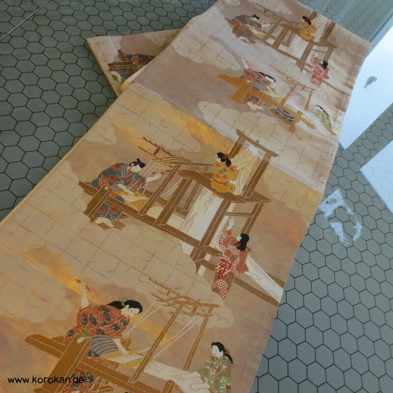 Jacquardwebstuhl Seiden Brokat Fukuro Obi Kimonogürtel
