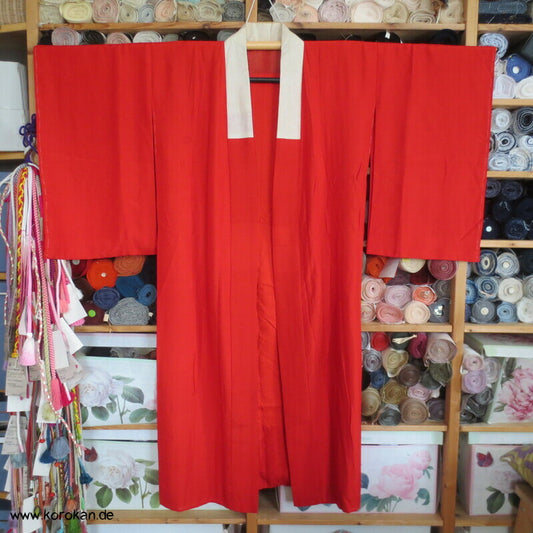 rote Wildseide, antiker Juban Unterkimono