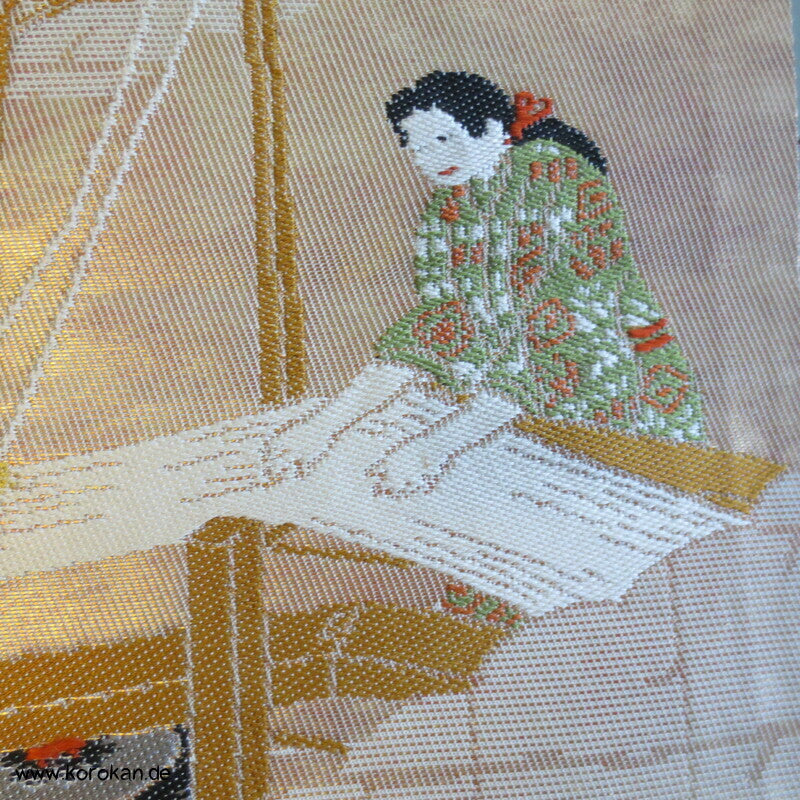 Jacquardwebstuhl Seiden Brokat Fukuro Obi Kimonogürtel