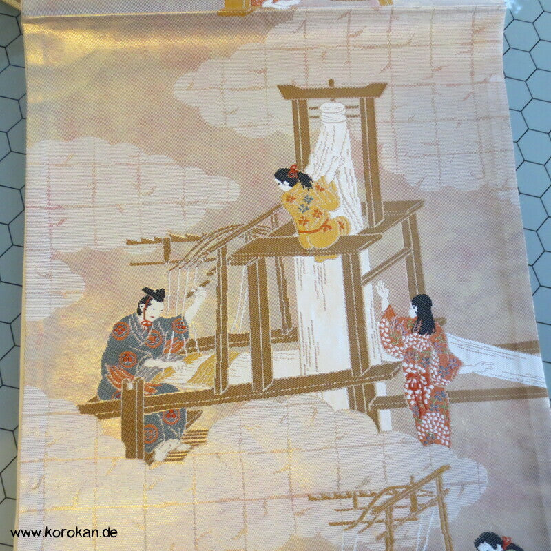 Jacquardwebstuhl Seiden Brokat Fukuro Obi Kimonogürtel