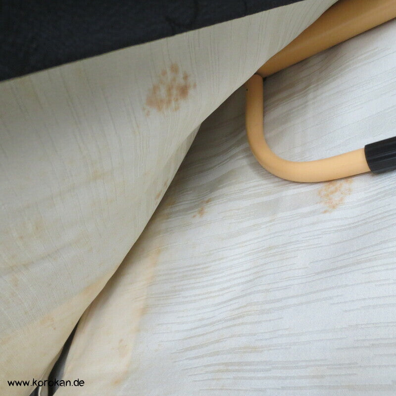 schwarze Seide, Damast gewebte Wolken Haori Kimono Jacke