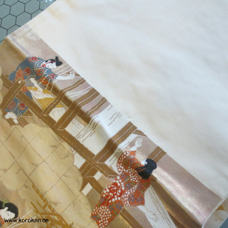 Jacquardwebstuhl Seiden Brokat Fukuro Obi Kimonogürtel