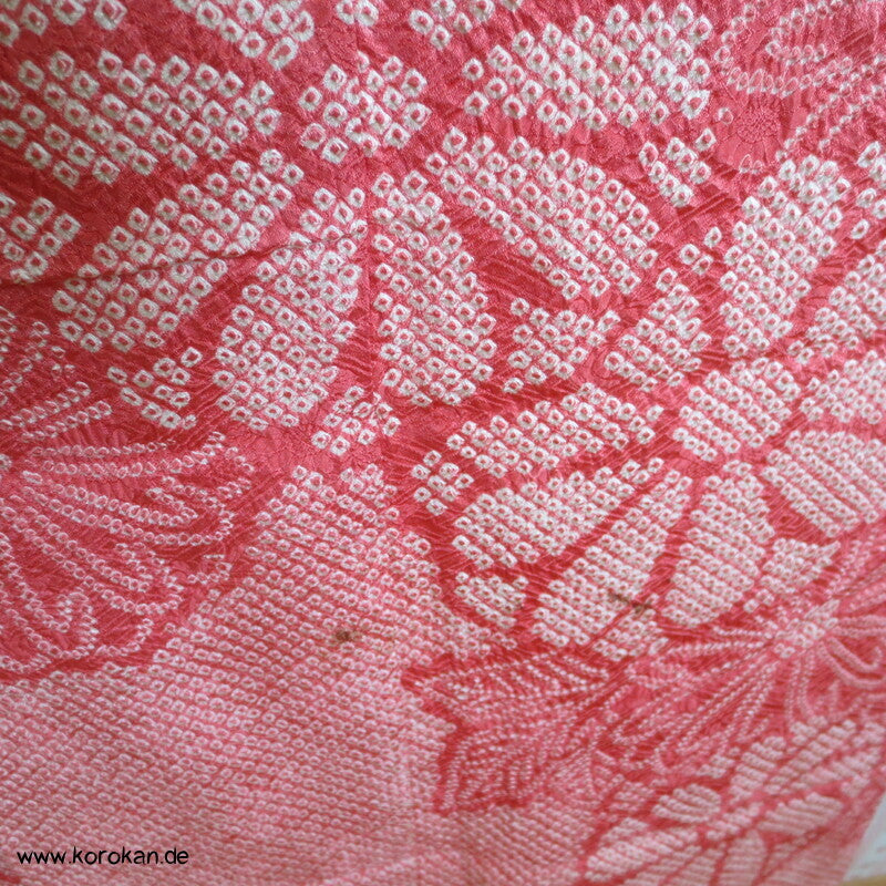 rosa Full Shibori Chrysanthemen Furisode
