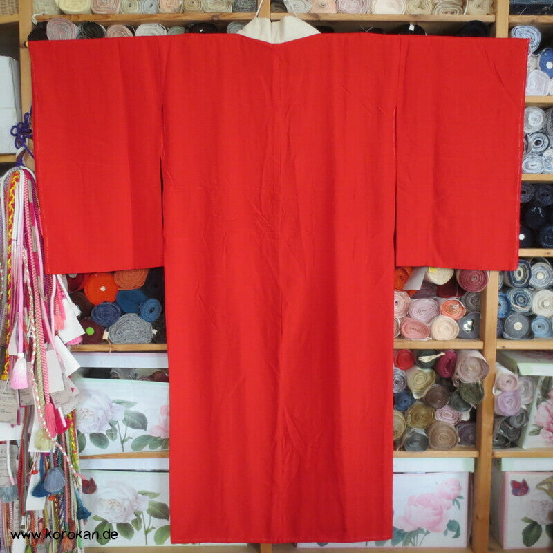 rote Wildseide, antiker Juban Unterkimono