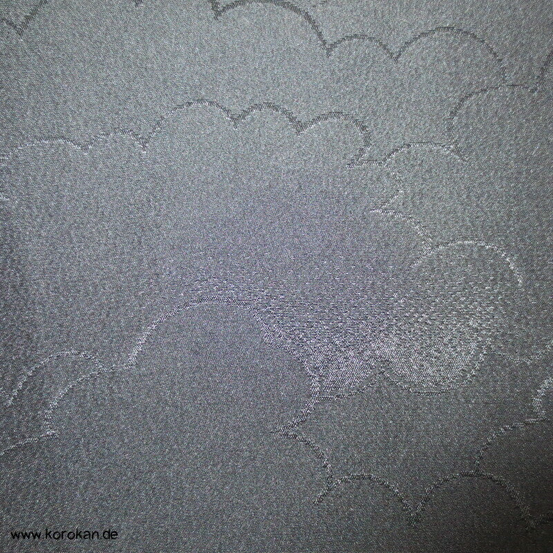schwarze Seide, Damast gewebte Wolken Haori Kimono Jacke