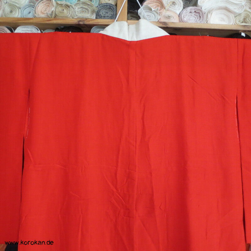 rote Wildseide, antiker Juban Unterkimono