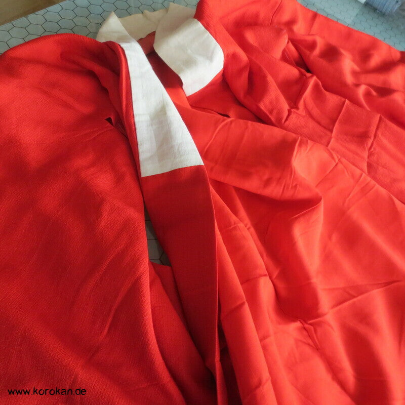 rote Wildseide, antiker Juban Unterkimono