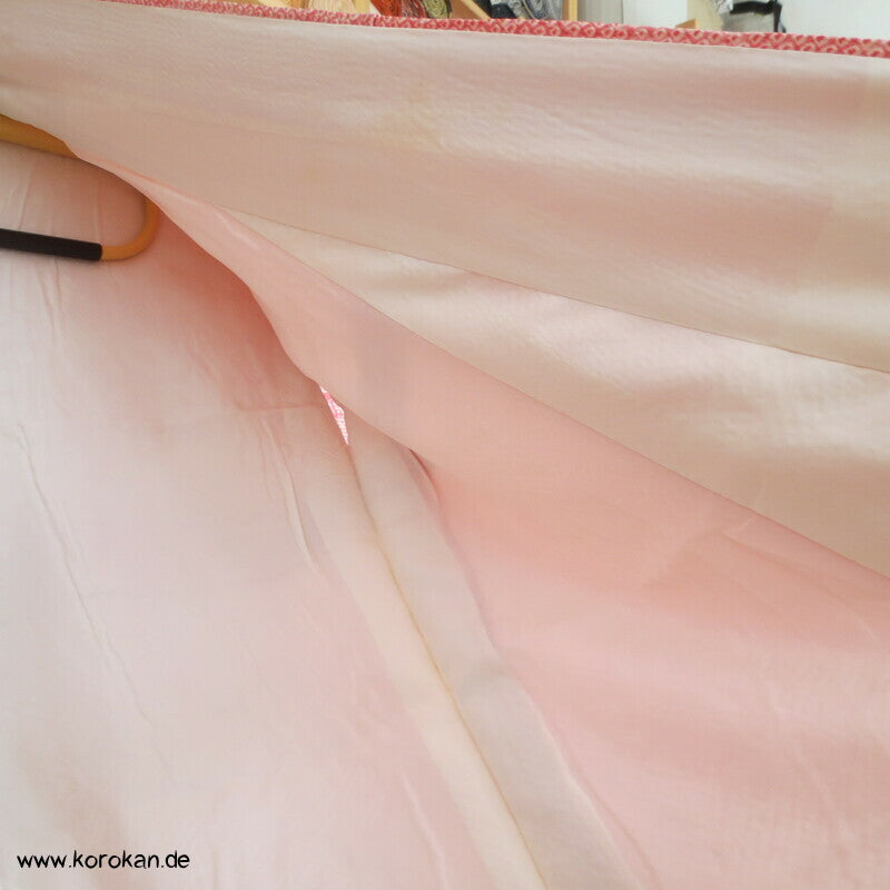 rosa Full Shibori Chrysanthemen Furisode
