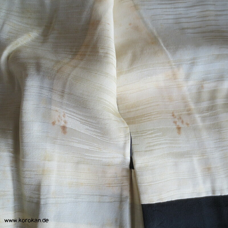 schwarze Seide, Damast gewebte Wolken Haori Kimono Jacke