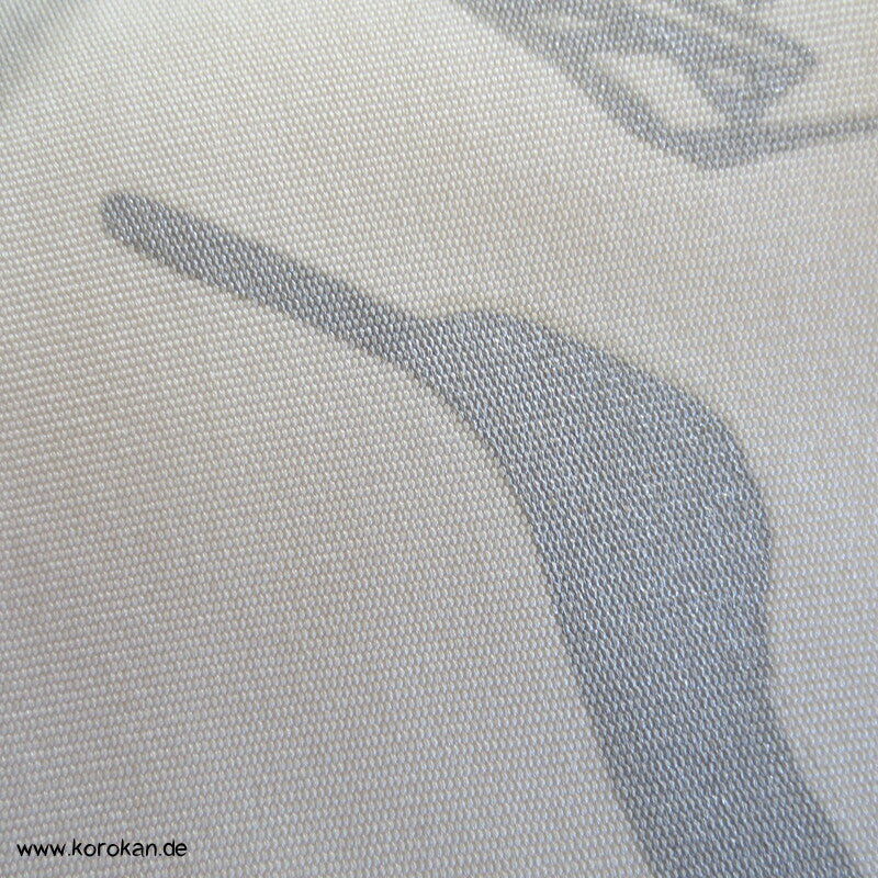 Nagoya Obi Kimono Gürtel Seidenrips handgemalte Silberkraniche