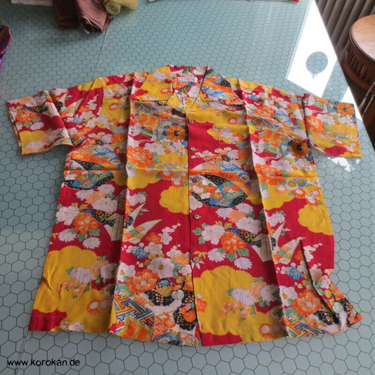 Hawaihemd Upcycling Kimono Seide