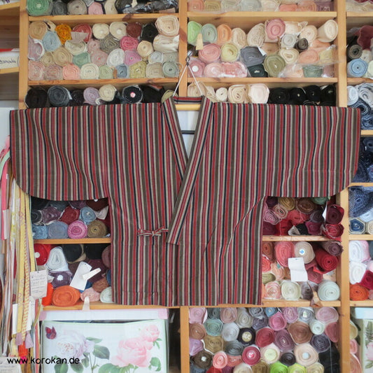 feine Streifen kurze Dochugi, japanische Kimono Alltags-/ Arbeitsjacke