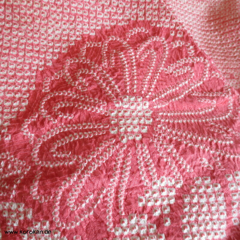 rosa Full Shibori Chrysanthemen Furisode