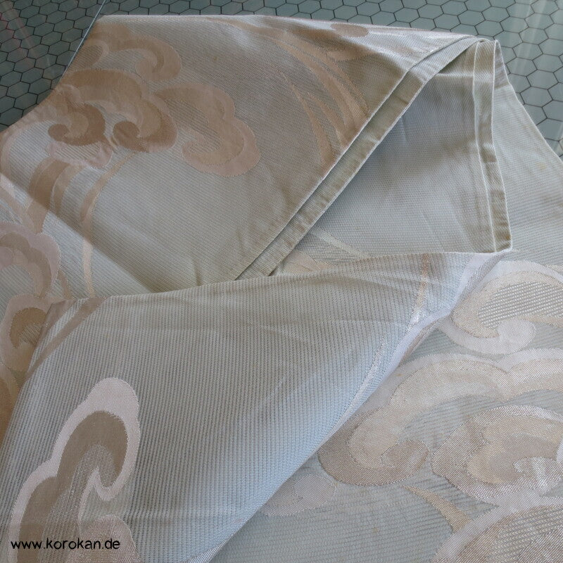 Fukuro Obi Sommer Wellen gold in perlmutt