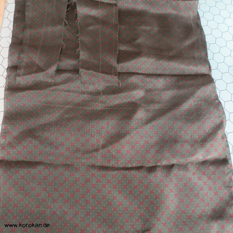 Flechtmuster Seidenpongé Araihari Kimono Futterstoffrest