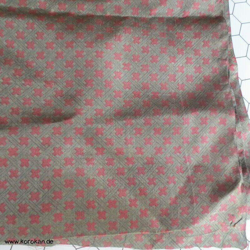 Flechtmuster Seidenpongé Araihari Kimono Futterstoffrest