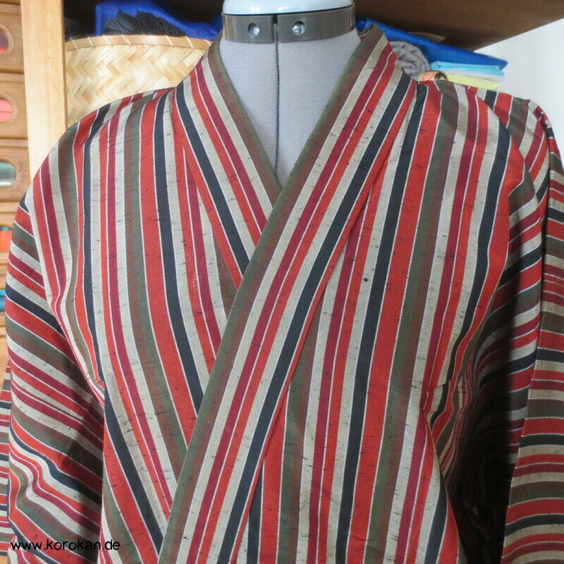 feine Streifen kurze Dochugi, japanische Kimono Alltags-/ Arbeitsjacke