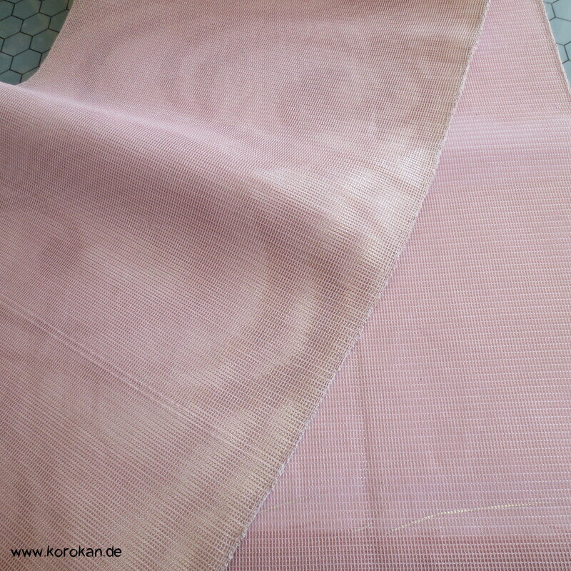 Fukuro Obi Sommer Blüten in altrosa auf glänzender Folie