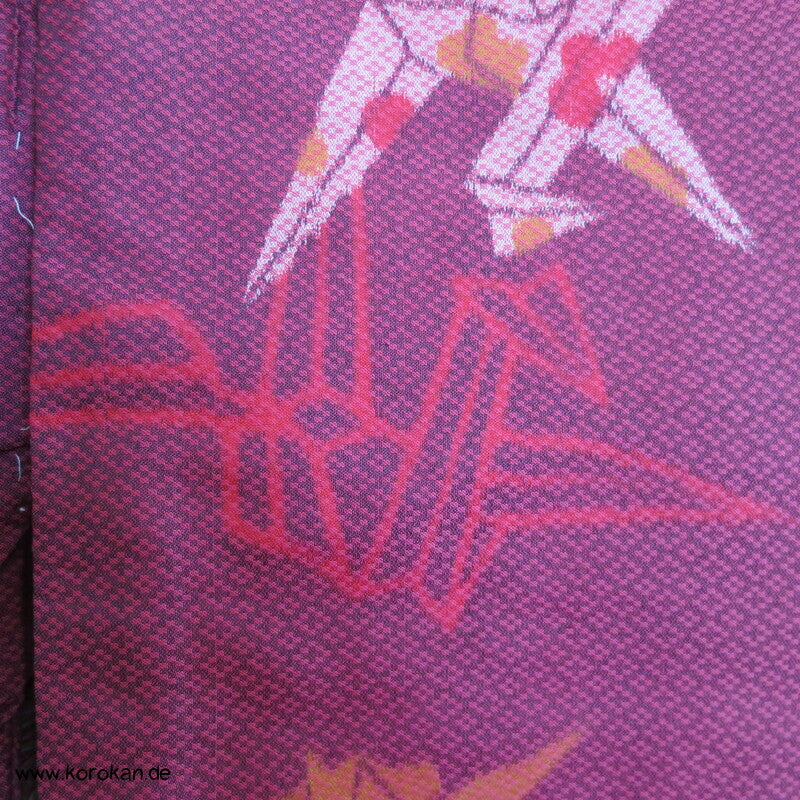 Kett Kasuri Origami Kraniche Komon Kimono