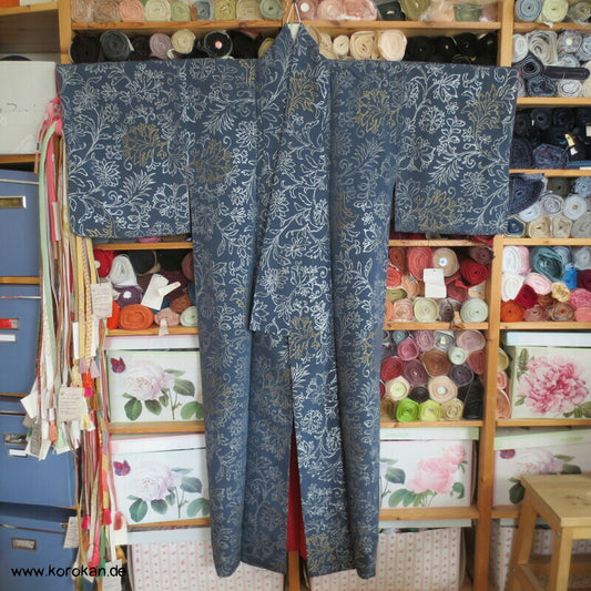 festlicher chinesischer Seiden Brokat 1950'er Komon Kimono