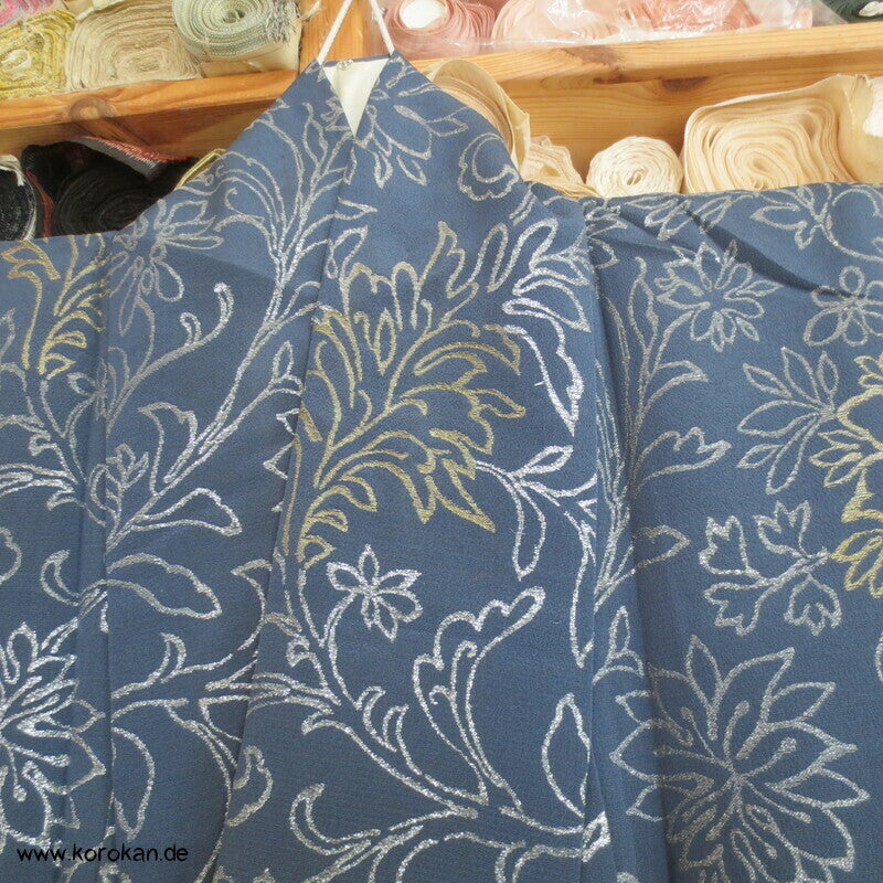 festlicher chinesischer Seiden Brokat 1950'er Komon Kimono