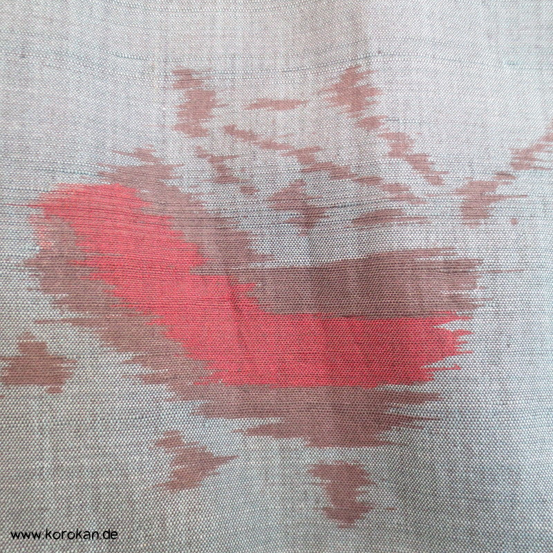 Spindeln in rot auf petrol Meisen Seiden Komon Kimono