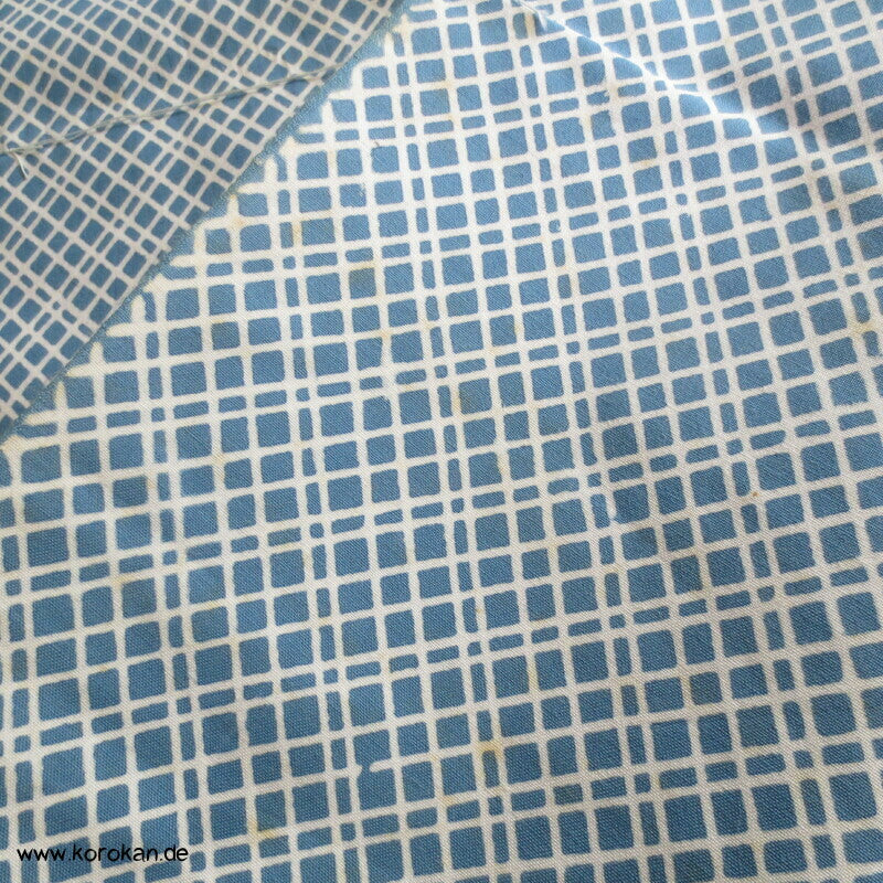 Ume Blüten vor Gittermuster Yukata Kimono Stoff