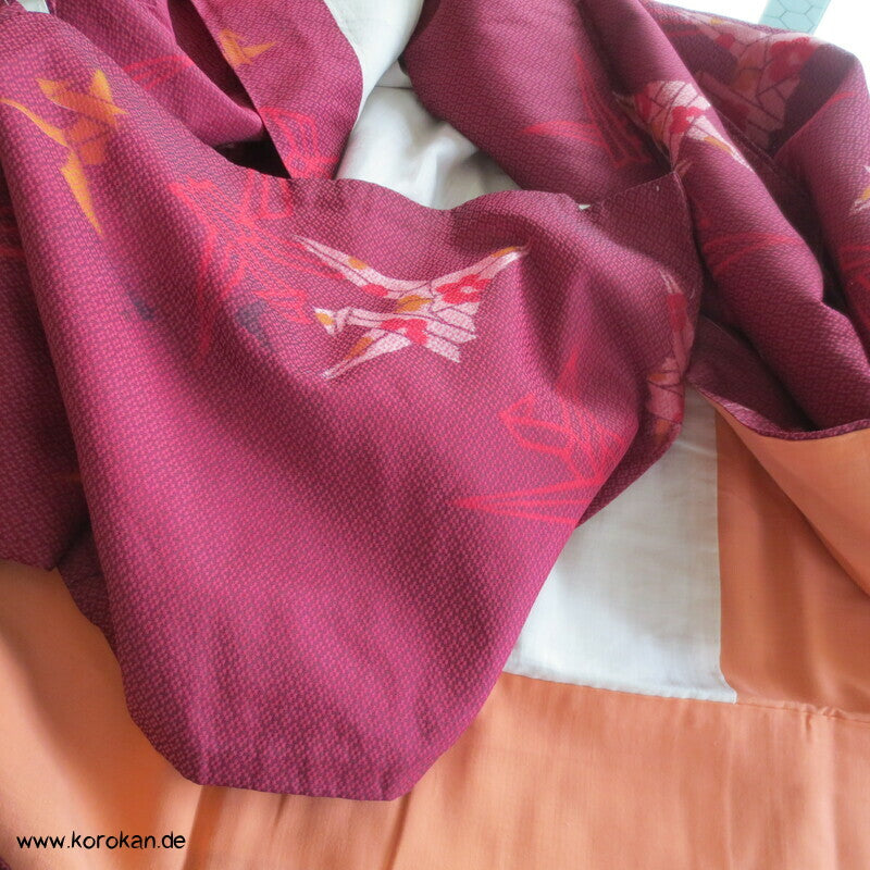 Kett Kasuri Origami Kraniche Komon Kimono