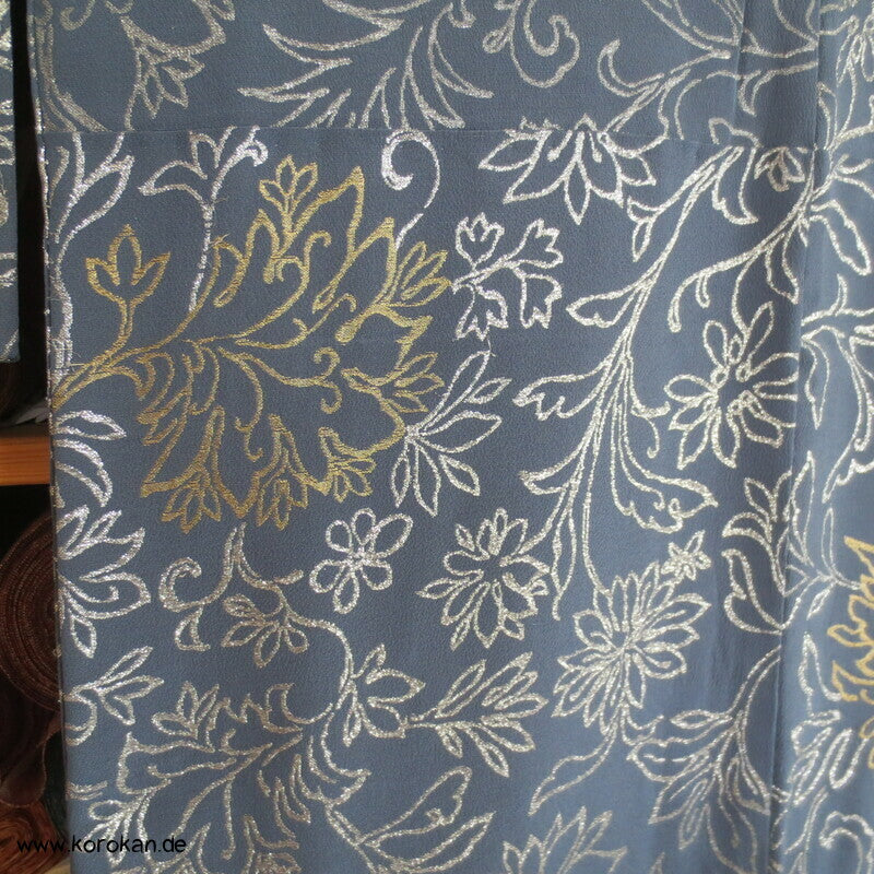 festlicher chinesischer Seiden Brokat 1950'er Komon Kimono