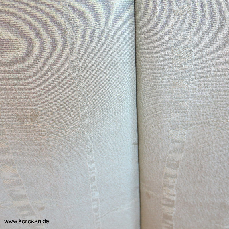 eingewebte Baum-/ Bambusstämme jade Seidendamast Iromuji Kimono